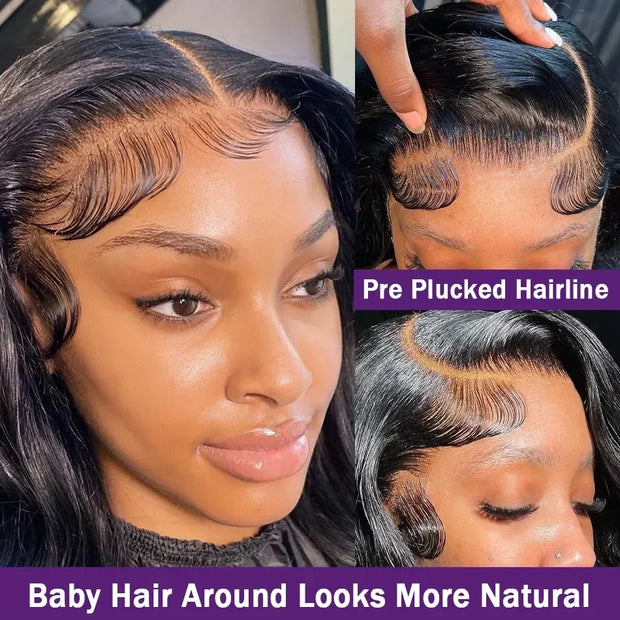 30 32 Inch Body Wave Transparent 13x6 Lace Frontal Human Hair Wigs Natural Color High Density 13x4 Lace Frontal Wig For Women