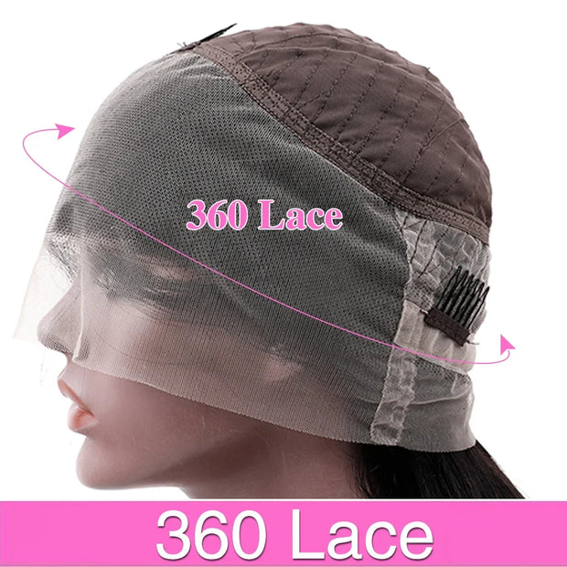 200 Density Body Wave 13x4 HD Transparent Lace Front 100% Human Hair Wig Black 13x6 Lace Frontal Wigs 32 34 36 Inches Preplucked