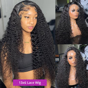 300% Density 40 46 Inch Deep Wave 13x6 HD Lace Front Human Hair Wig Loose Water Curly 13x4 Lace Frontal Wig Human Hair For Women