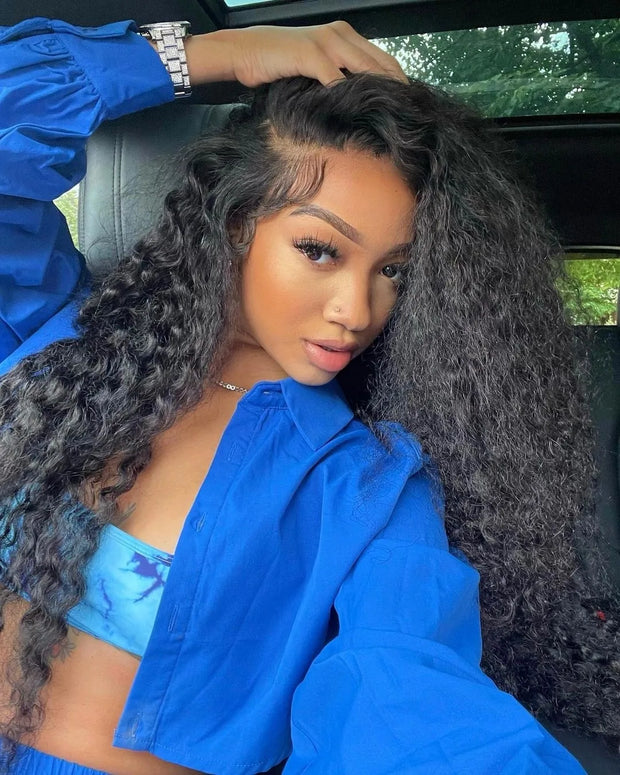250 300 Density 13x6 HD Lace Frontal Wig Deep Wave Curly Human Hair Wigs For Women Water Wave 13x4 Lace Front Human Hair Wig 200
