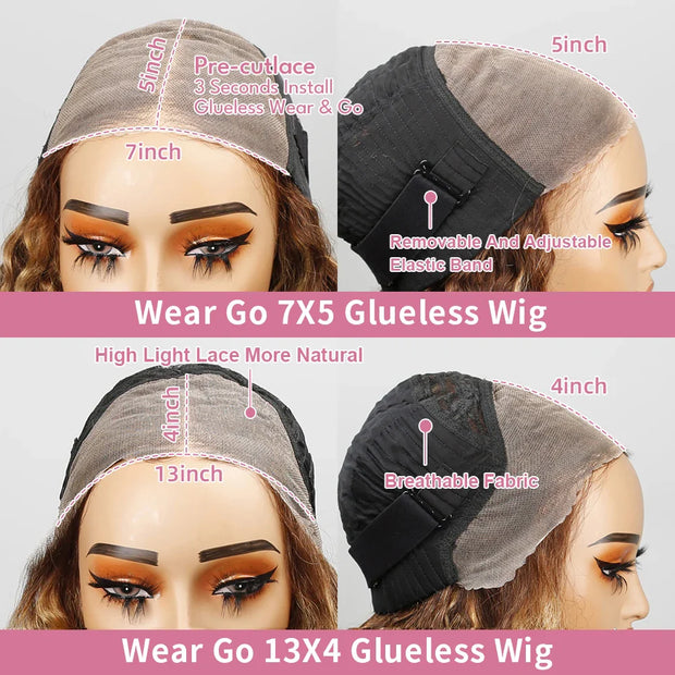 40 Inch Highlight Ombre Deep Wave Glueless Wig Human Hair Ready To Wear Brazilian Colored 13x4 Curly Lace Frontal Wigs For Women